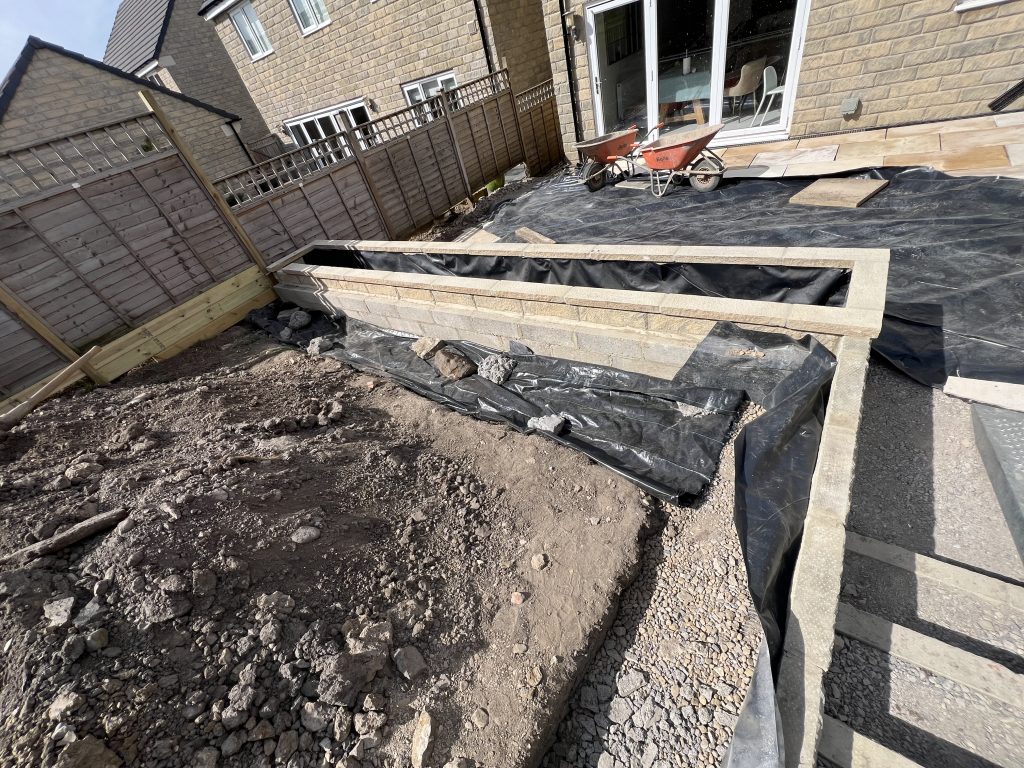Retaining, Structural Stonemasonry, done the right way with land drains and clear drainage aggregate in Yorkshire 